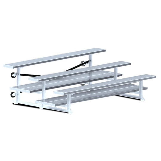 Jaypro Indoor Bleacher - 7-1/2 ft. (3 Row - Double Foot Plank) - Tip & Roll BLDP-375TRG