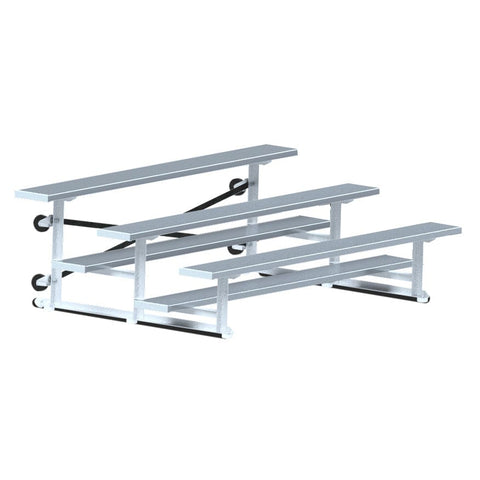 Jaypro Indoor Bleacher - 7-1/2 ft. (3 Row - Single Foot Plank) - Tip & Roll BLCH-375TRG