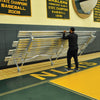 Image of Jaypro Indoor Bleacher - 7-1/2 ft. (4 Row - Double Foot Plank) - Tip & Roll BLDP-475TRG