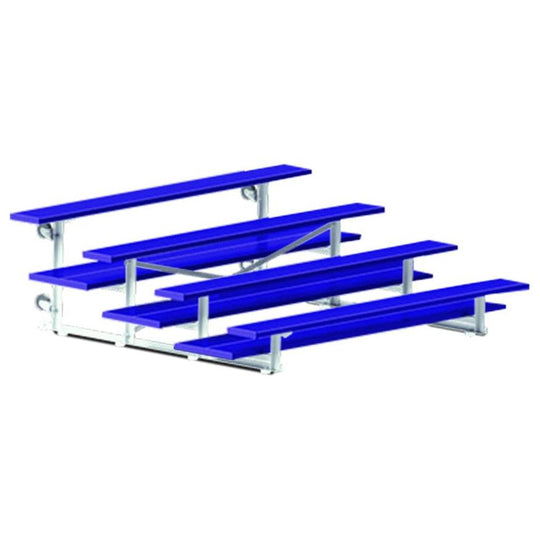Jaypro Indoor Bleacher - 7-1/2 ft. (4 Row - Double Foot Plank) - Tip & Roll (Powder Coated) BLDP-475TRGPC