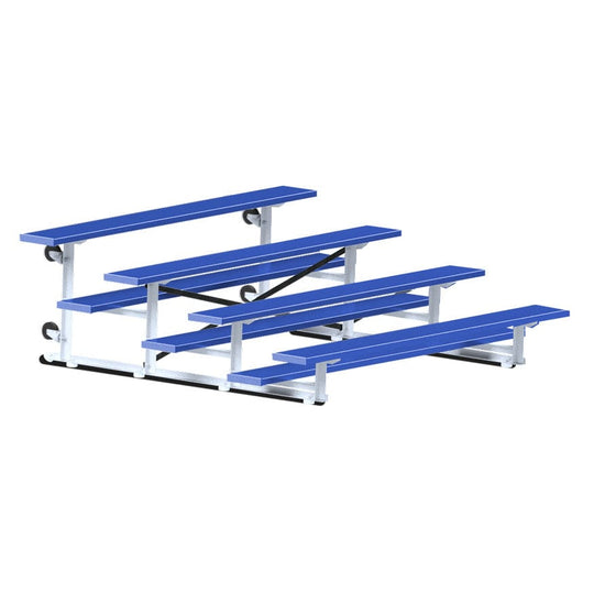 Jaypro Indoor Bleacher - 7-1/2 ft. (4 Row - Single Foot Plank) - Tip & Roll (Powder Coated) BLCH-475TRGPC