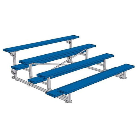 Jaypro Indoor Bleacher - 7-1/2 ft. (4 Row - Single Foot Plank) - Tip & Roll (Powder Coated) BLCH-475TRGPC