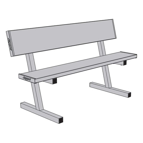 Jaypro Portable Courtside Bench with Seat Back - 5 ft. PB40