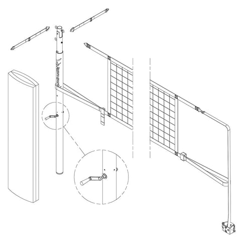 Jaypro PowerLite Volleyball Net Center Upright System