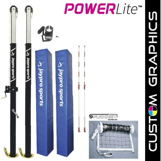 Jaypro PowerLite Volleyball System with Custom Graphics - NFHS, NCAA, USVBA