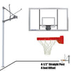 Image of Jaypro Straight Post Basketball System (4-1/2" Pole with 4' Offset) 72"W x 42"H Acrylic Backboard