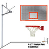 Image of Jaypro Straight Post Basketball System (4-1/2" Pole with 4' Offset) 72"W x 42"H Perforated Aluminum Backboard