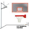 Image of Jaypro Straight Post Basketball System (4-1/2" Pole with 4' Offset) 72"W x 42"H Perforated Steel Backboard
