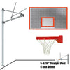 Image of Jaypro Straight Post Basketball System (5-9/16" Pole with 6' Offset) 72"W x 42"H Perforated Aluminum Backboard