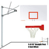 Image of Jaypro Straight Post Basketball System (5-9/16" Pole with 6' Offset) 72"W x 42"H Steel Backboard