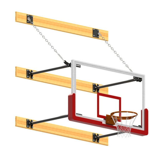 Jaypro Wall-Mounted Basketball Backstop Stationary Glass Backboard