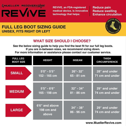 Mueller REVIVE Full Leg Boot Compression Sleeves RG200