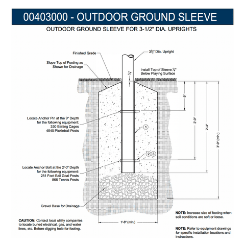 Porter 3-1/2" Dia. Outdoor Ground Sleeve 00403000