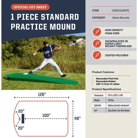 Portolite 10" Standard Portable Practice Pitching Mound 11501PC