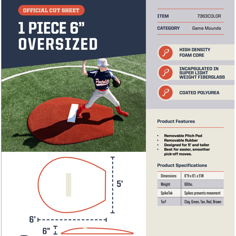 Portolite 6" Oversized Stride Off Youth Portable Pitching Mound 7363