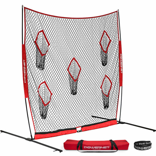 Powernet Football QB Pass Accuracy Trainer 8' x 8' Portable Passing Net 1127