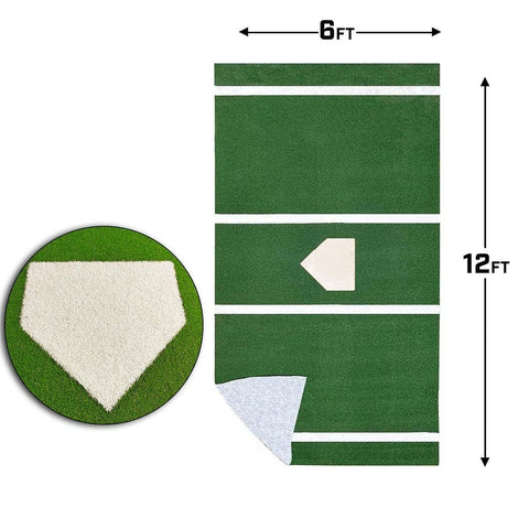 ProMounds 12' X 6' Batting Mat Pro With Inlaid Home Plate