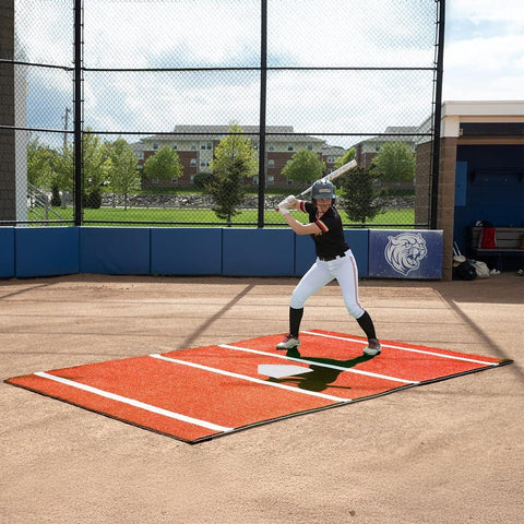 ProMounds 12' X 7' Softball Batting Mat Pro w/ Inlaid Homeplate