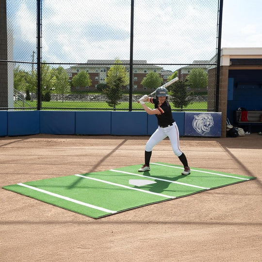 ProMounds 12' X 7' Softball Batting Mat Pro w/ Inlaid Homeplate
