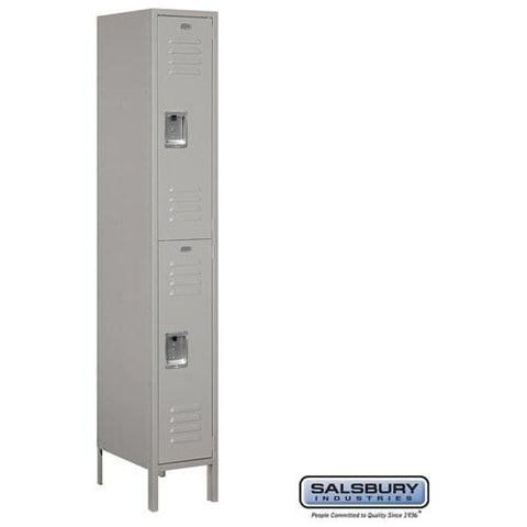 Salsbury 12" Wide Double Tier Standard Metal Locker 12" W x 78" H x 12" D (Unassembled)