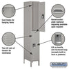 Image of Salsbury 12" Wide Double Tier Standard Metal Locker 12" W x 78" H x 12" D (Unassembled)