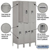 Image of Salsbury 12" Wide Double Tier Standard Metal Locker 36" W x 78" H x 15" D (Unassembled)