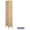 Image of Salsbury 12" Wide Four Tier Standard Metal Locker 12" W x 78" H x 12" D (Unassembled)