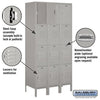 Image of Salsbury 12" Wide Four Tier Standard Metal Locker 36" W x 78" H x 15" D (Unassembled)