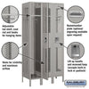 Image of Salsbury 12" Wide Single Tier Vented Metal Locker 36" W x 78" H x 15" D (Unassembled)