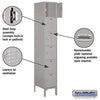 Image of Salsbury 12" Wide Six Tier Box Style Standard Metal Locker 12" W x 78" H x 12" D (Unassembled)