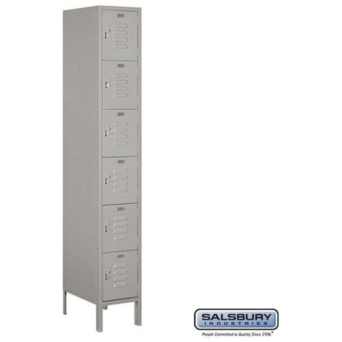 Salsbury 12" Wide Six Tier Box Style Standard Metal Locker 12" W x 78" H x 12" D (Unassembled)