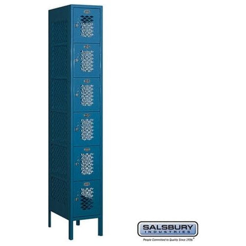 Salsbury 12" Wide Six Tier Box Style Vented Metal Locker 12" W x 78" H x 12" D (Unassembled)