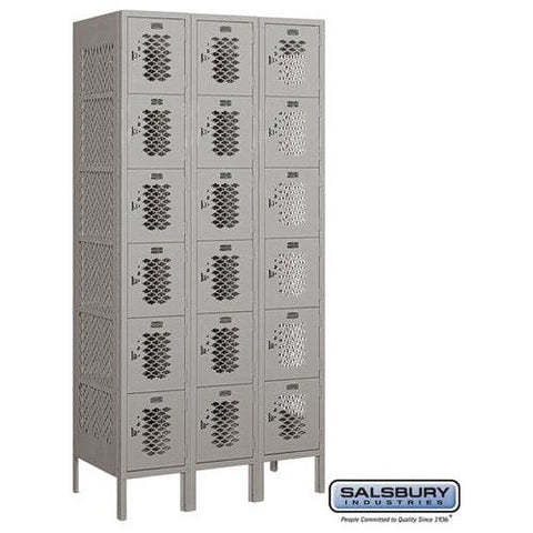 Salsbury 12" Wide Six Tier Box Style Vented Metal Locker 36" W x 78" H x 18" D (Unassembled)