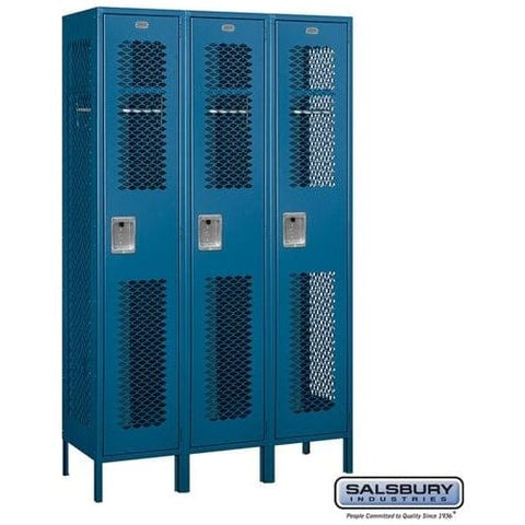 Salsbury 15" Single Tier Vented Metal Locker 45" W x 78" H x 15" D (Unassembled)