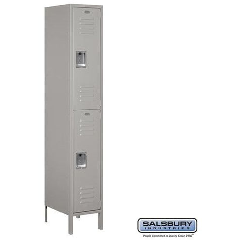 Salsbury 15" Wide Double Tier Standard Metal Locker 15" W x 78" H x 15" (Unassembled)