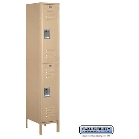 Salsbury 15" Wide Double Tier Standard Metal Locker 15" W x 78" H x 18" D (Unassembled)