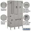 Image of Salsbury 15" Wide Double Tier Standard Metal Locker 45" W x 78" H x 18" D (Unassembled)