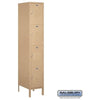 Image of Salsbury 15" Wide Four Tier Standard Metal Locker 15" W x 78" H x 15" D (Unassembled)