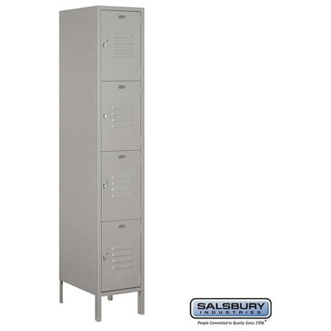 Salsbury 15" Wide Four Tier Standard Metal Locker 15" W x 78" H x 18" D (Unassembled)