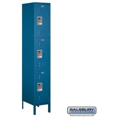 Salsbury 15" Wide Triple Tier Standard Metal Locker 15" W x 78" H x 15" D (Unassembled)