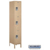 Image of Salsbury 15" Wide Triple Tier Standard Metal Locker 15" W x 78" H x 15" D (Unassembled)