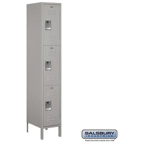 Salsbury 15" Wide Triple Tier Standard Metal Locker 15" W x 78" H x 18" D (Unassembled)