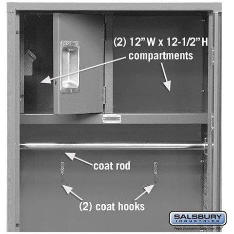 Salsbury 24" Wide Standard Gear Metal Locker 24" W x 72" H x 24" D (Unassembled)