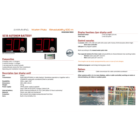 Stramatel SC30 Waterpolo Shot Clocks