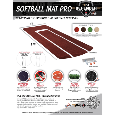 The Perfect Mound Defender Series Softball Mat Pro