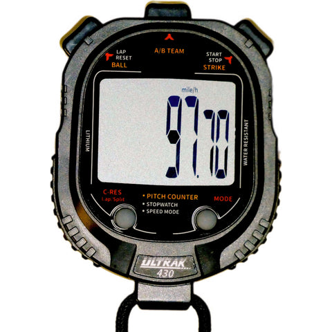 ULTRAK 430 Pitch Counter w/ Pitch Speed Tracker & 2 Memory Stopwatch