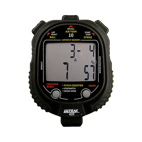 ULTRAK 435 Pitch Counter w/ Pitch Speed Tracker & 10 Memory Stopwatch