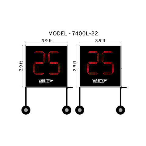 Varsity Scoreboards 7400 Delay-of-Game Clocks w/ Rolling Legs