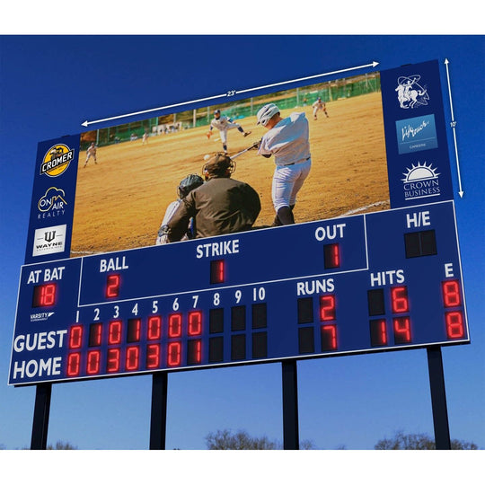 Football Field Scoreboard - 16' Wide Stadium Scoreboards