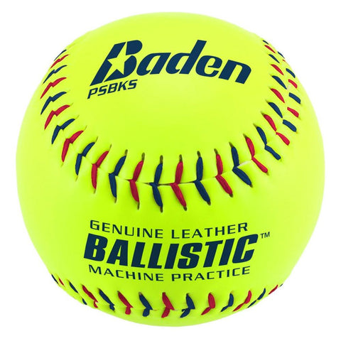 Baden Ballistic Leather Yellow Kevlar Seam Softball PSBKS (Dozen)